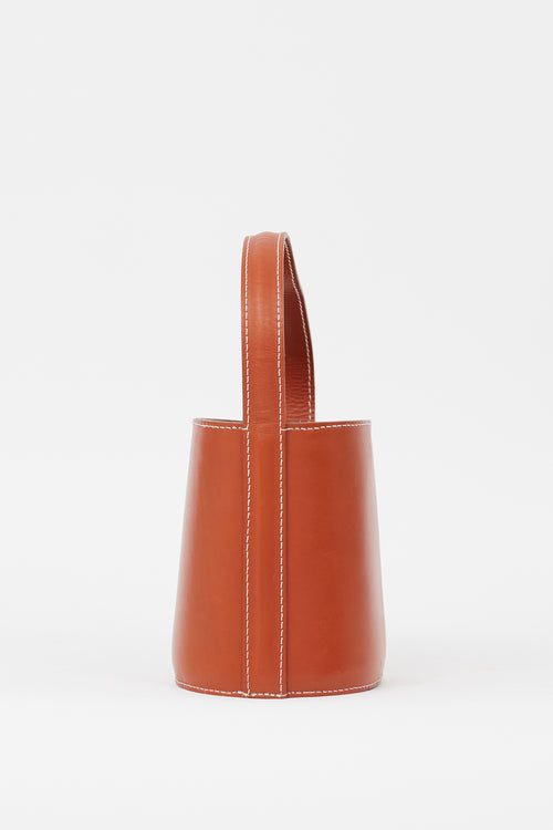 Staud Brown Leather Bissett Bucket Bag