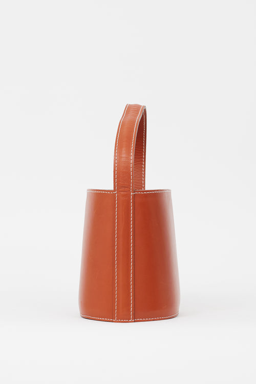 Staud Brown Leather Bissett Bucket Bag