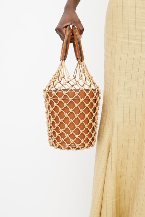 Staud Brown Moreau Macrame Bucket Bag