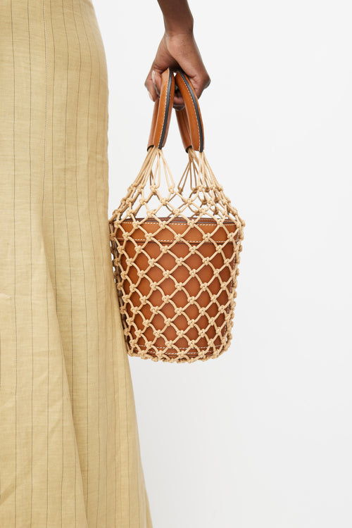 Staud Brown Moreau Macrame Bucket Bag