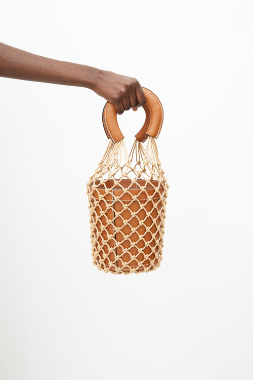 Staud Brown Moreau Macrame Bucket Bag