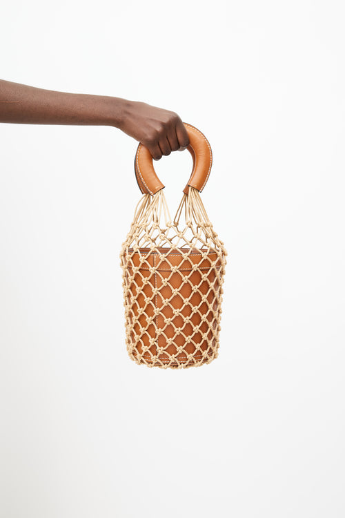 Staud Brown Moreau Macrame Bucket Bag