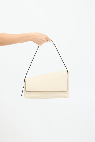 Staud Cream Leather Acute Shoulder Bag