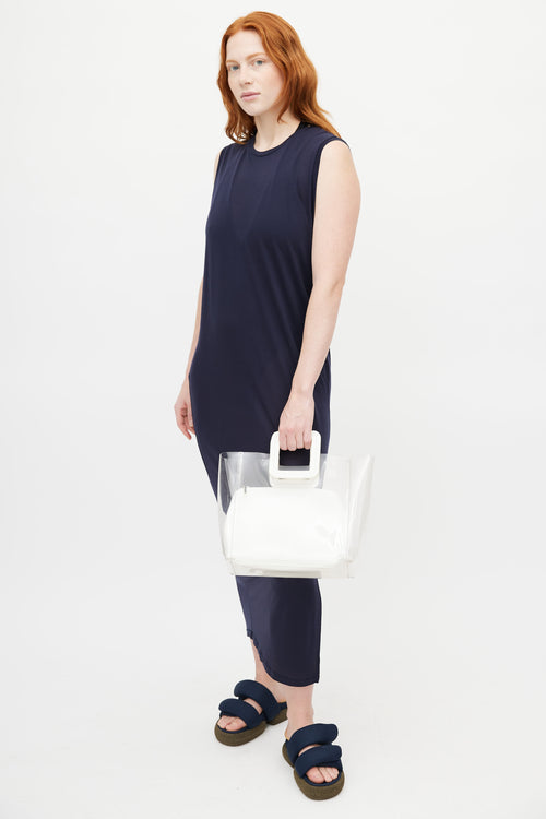 Staud White Clear Shirley Bag