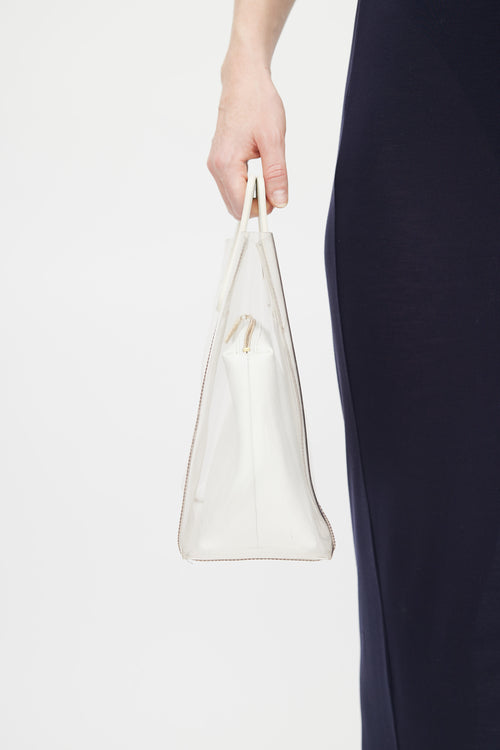 Staud White Clear Shirley Bag