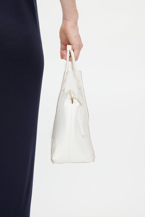 Staud White Clear Shirley Bag