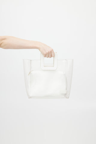 Staud White Clear Shirley Bag