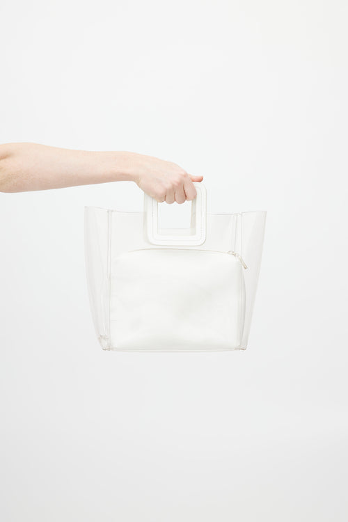 Staud White Clear Shirley Bag