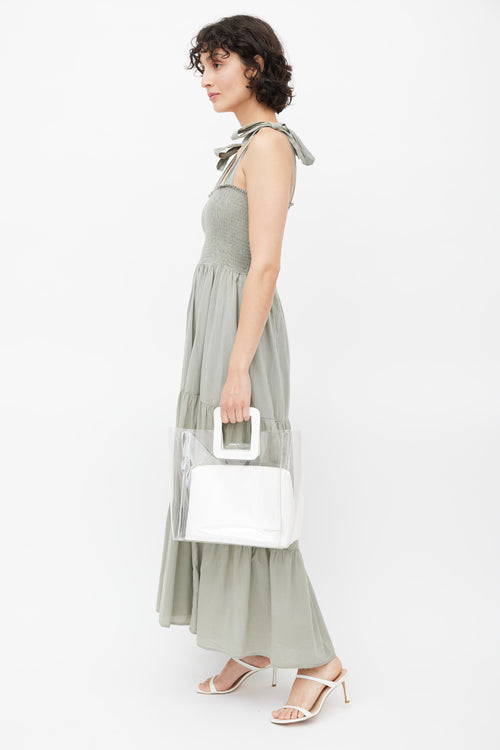 Staud White Clear Shirley  Bag