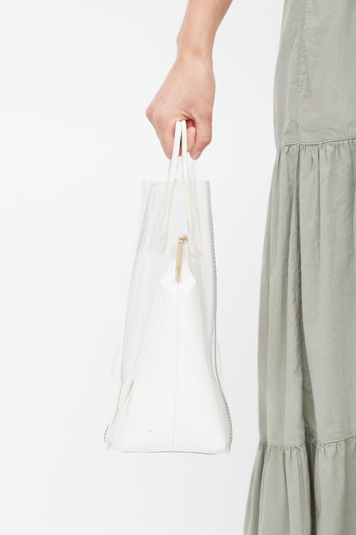 Staud White Clear Shirley  Bag