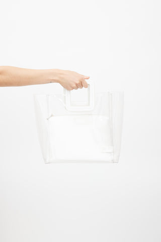 Staud White Clear Shirley  Bag