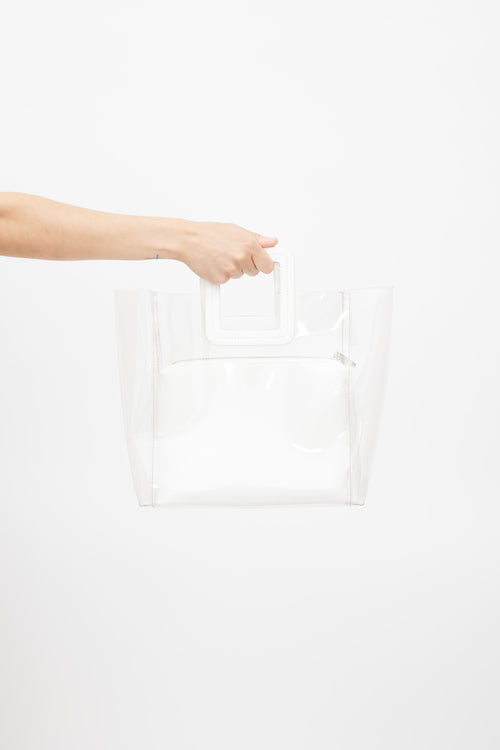 Staud White Clear Shirley  Bag