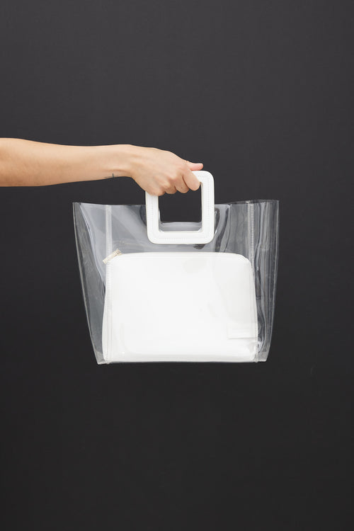 Staud White Clear Shirley  Bag