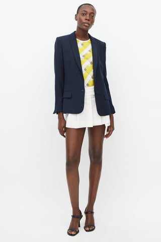 Stella McCartney Navy Wool One Button Blazer