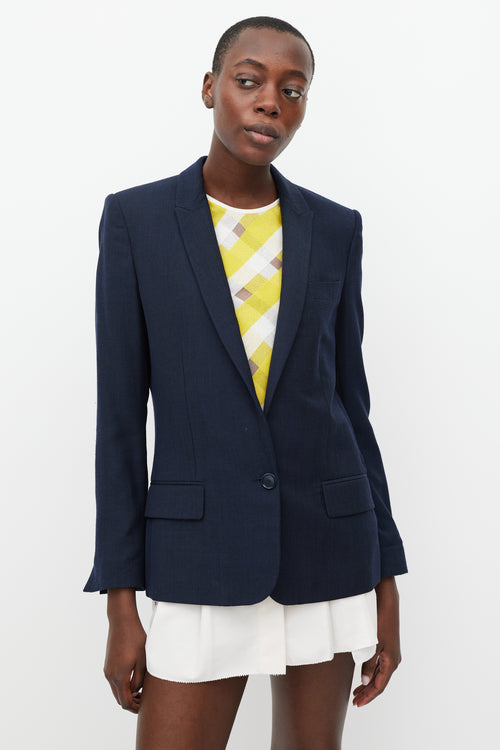 Stella McCartney Navy Wool One Button Blazer