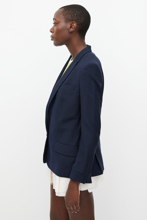 Stella McCartney Navy Wool One Button Blazer