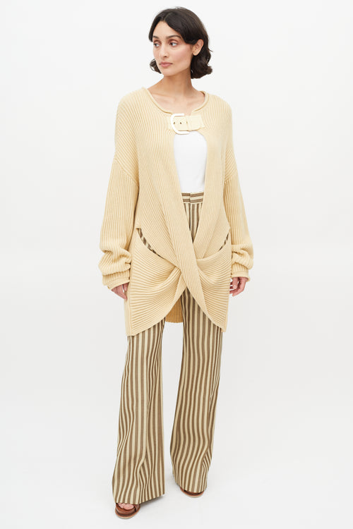 Stella McCartney Beige Cut Out Buckle Sweater