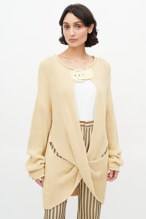 Stella McCartney Beige Cut Out Buckle Sweater