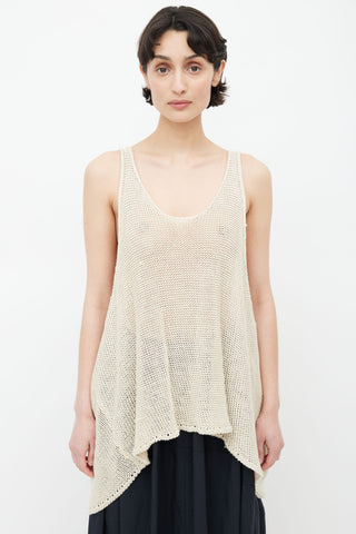 Stella McCartney Cream Knit Distressed Top