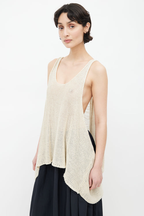 Stella McCartney Cream Knit Distressed Top