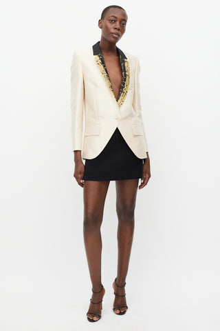 Stella McCartney Beige 
Multi Patterned Lapel Blazer