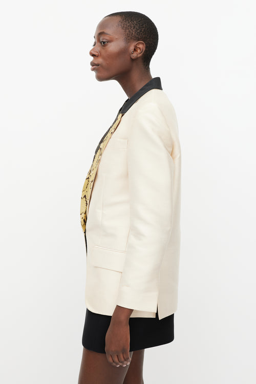 Stella McCartney Beige 
Multi Patterned Lapel Blazer