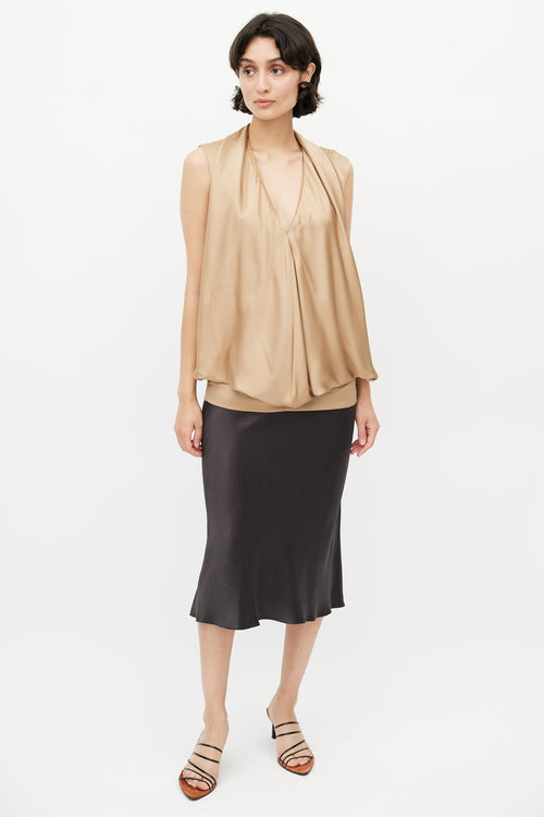 Stella McCartney Beige Silk Overlay Top