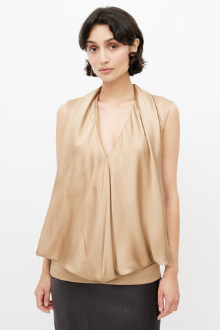 Stella McCartney Beige Silk Overlay Top