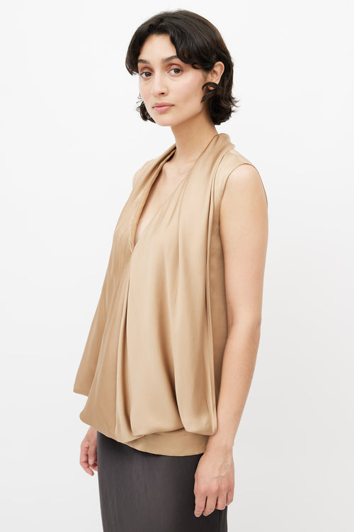 Stella McCartney Beige Silk Overlay Top