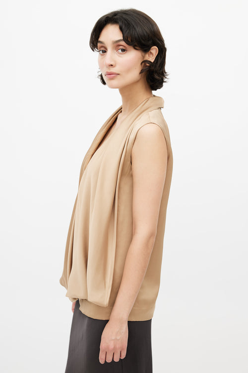 Stella McCartney Beige Silk Overlay Top