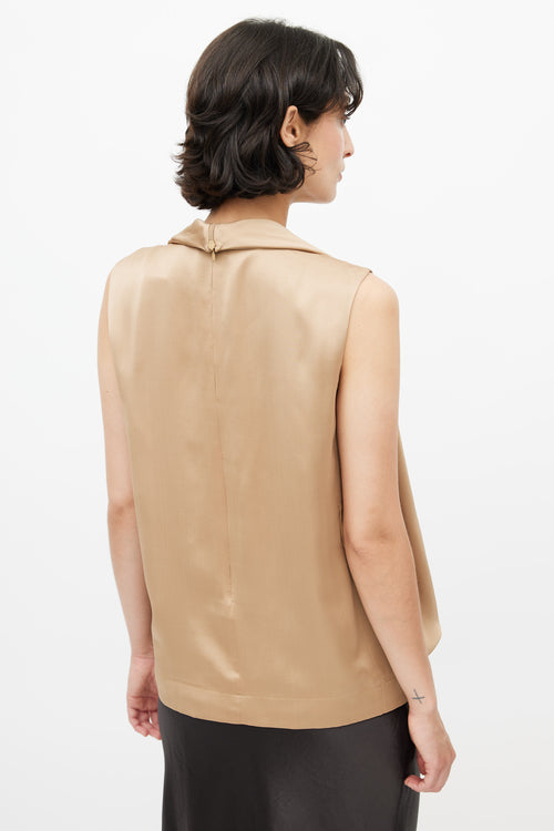 Stella McCartney Beige Silk Overlay Top