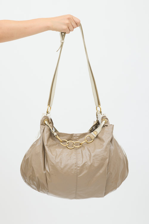 Stella McCartney Beige Vinyl Chain Handle Tote Bag