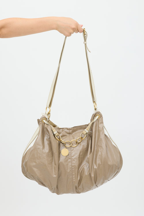 Stella McCartney Beige Vinyl Chain Handle Tote Bag