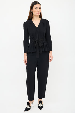 Stella McCartney Belted Peplum Jumpsuit