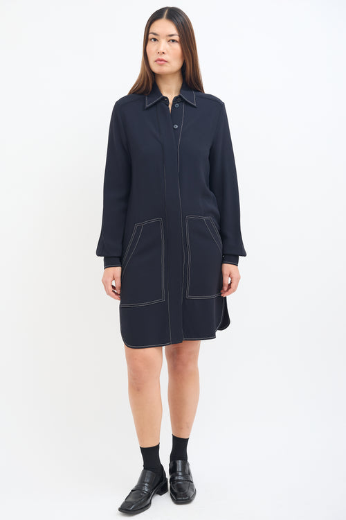 Stella McCartney Black Contrast Stitch Shirt Dress