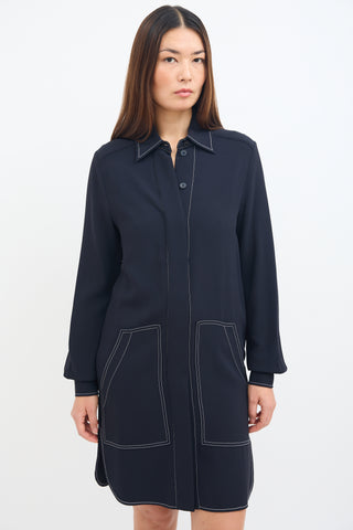 Stella McCartney Black Contrast Stitch Shirt Dress