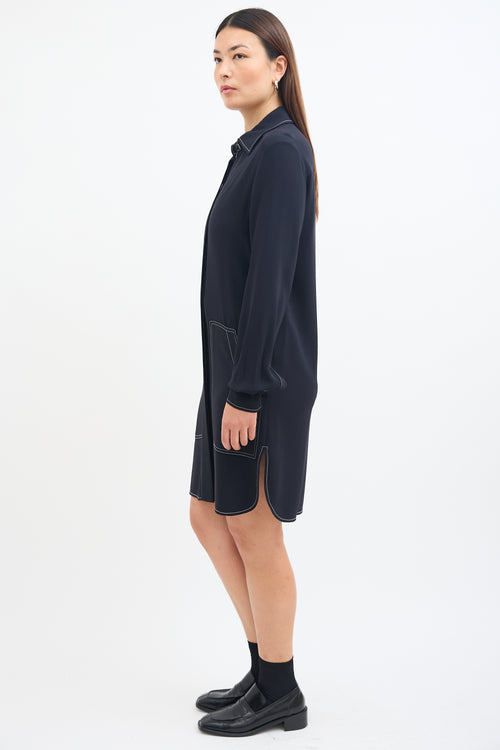 Stella McCartney Black Contrast Stitch Shirt Dress