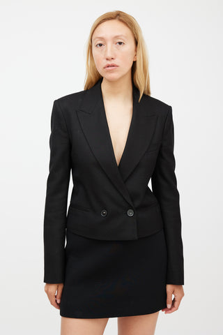 Stella McCartney Black Cropped Double Breasted Blazer