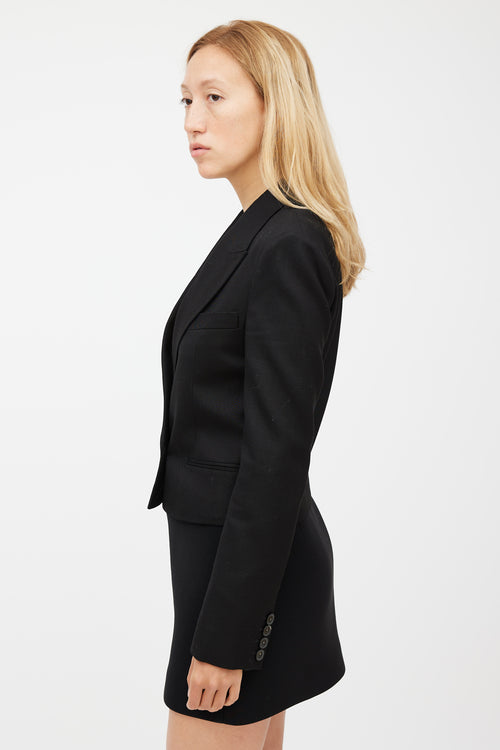 Stella McCartney Black Cropped Double Breasted Blazer