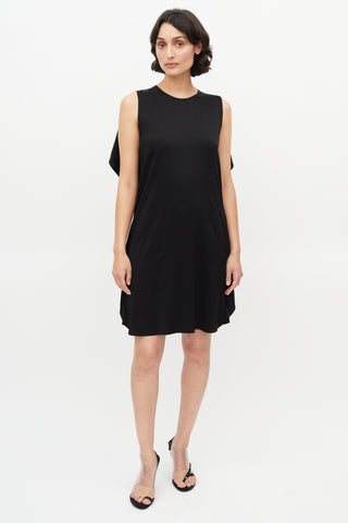 Stella McCartney Black Drape Midi Dress