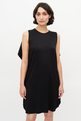 Stella McCartney Black Drape Midi Dress