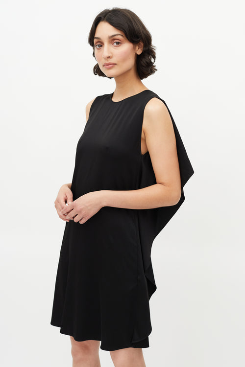 Stella McCartney Black Drape Midi Dress