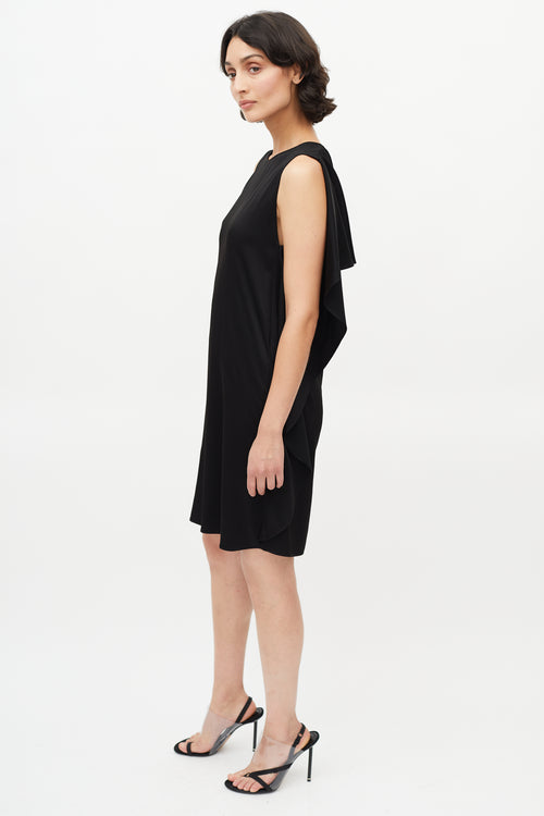 Stella McCartney Black Drape Midi Dress