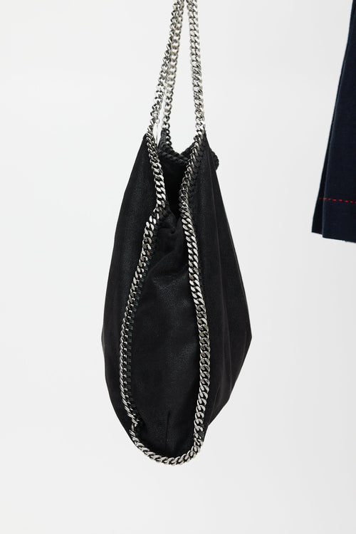 Stella McCartney Black Vegan Leather Large Falabella Tote Bag