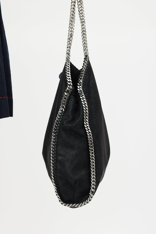 Stella McCartney Black Vegan Leather Large Falabella Tote Bag