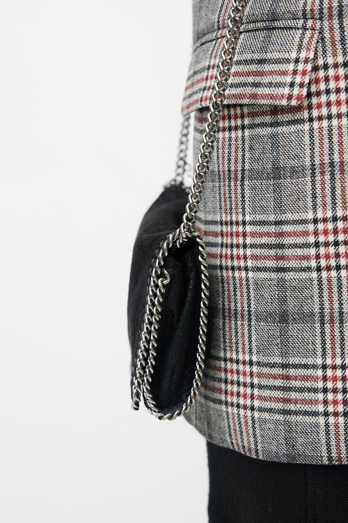 Stella McCartney Black 
Silver Falabella Crossbody Bag