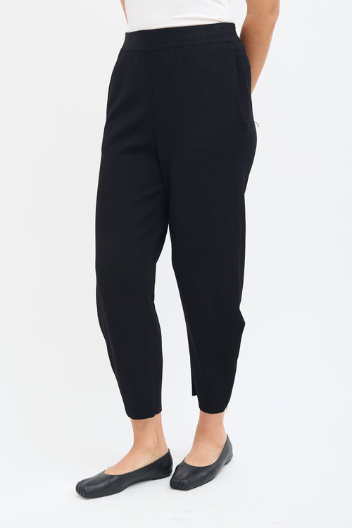 Stella McCartney Black Zip Barrel Leg Pant