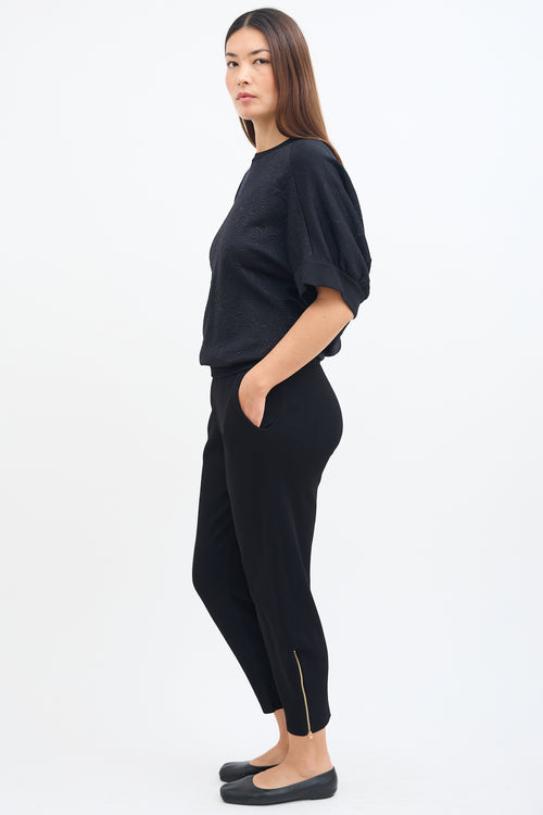 Stella McCartney Black Zip Barrel Leg Pant