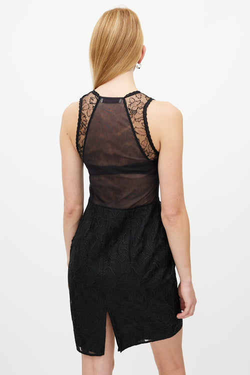 Stella McCartney Black Floral Lace Sheer Dress