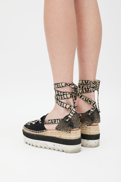 Stella McCartney Black 
Multicolour Gaia Platform Espadrille Sandal